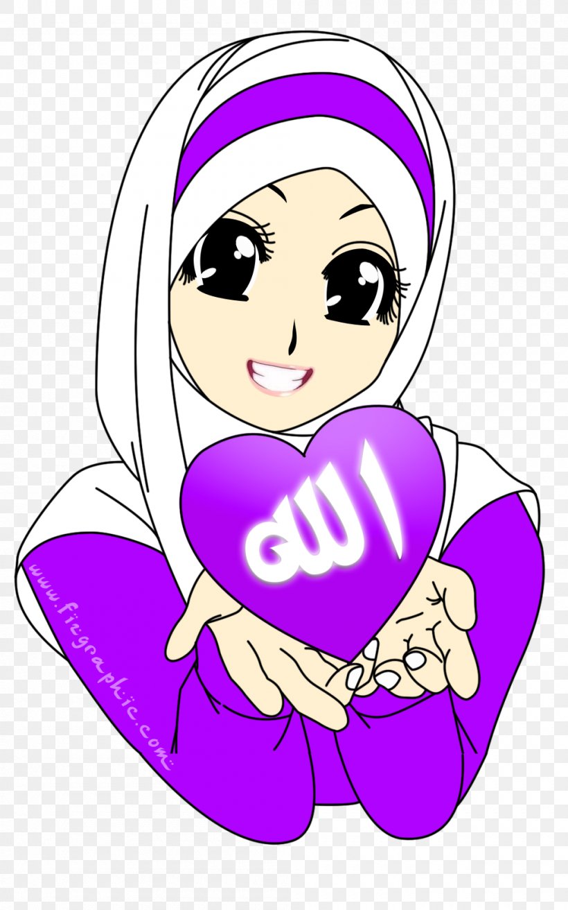 Qur'an Muslim Islam Hijab Cartoon, PNG, 1000x1600px, Watercolor, Cartoon, Flower, Frame, Heart Download Free