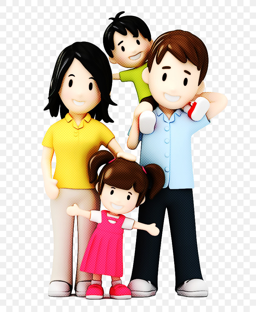 Cartoon People Youth Friendship Interaction, PNG, 750x1000px, Cartoon, Animation, Black Hair, Child, Family Download Free