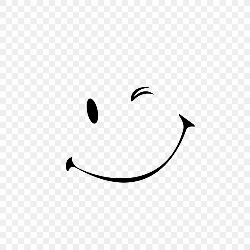 Smiley Wink Emoticon Face, PNG, 4674x4674px, Smiley, Black, Black And White, Emoji, Emoticon Download Free