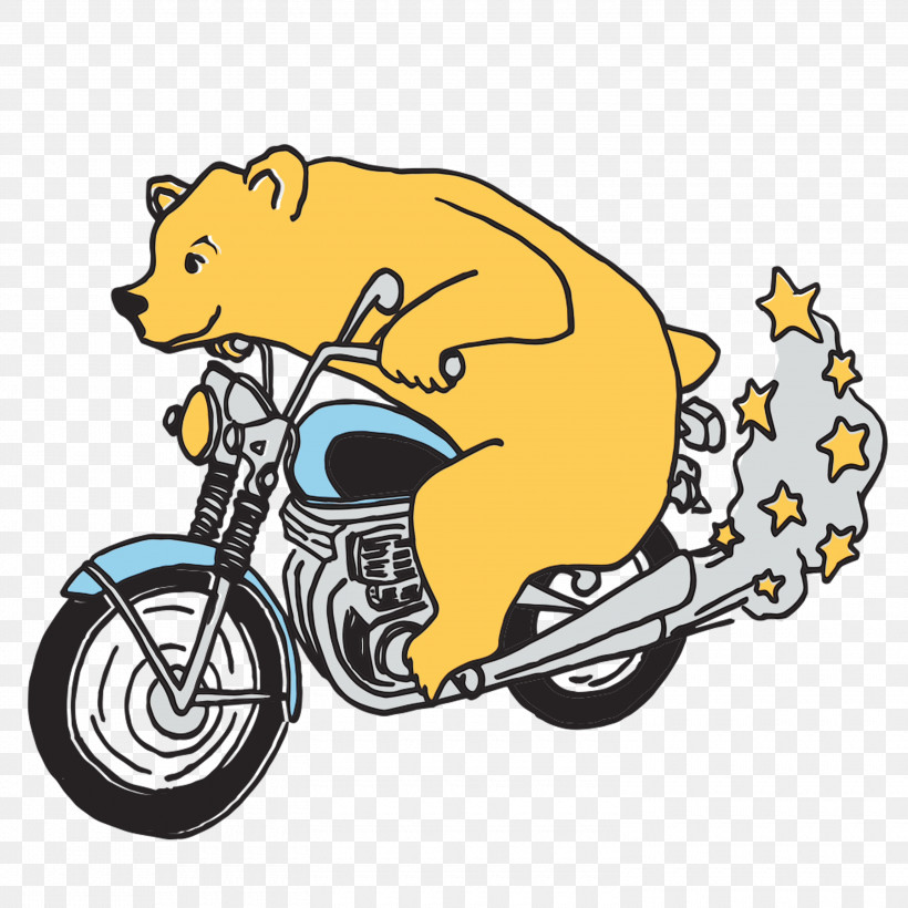 Bicycle Car Dog Character Yellow, PNG, 3000x3000px, Watercolor, Automobile Engineering, Bicycle, Car, Character Download Free