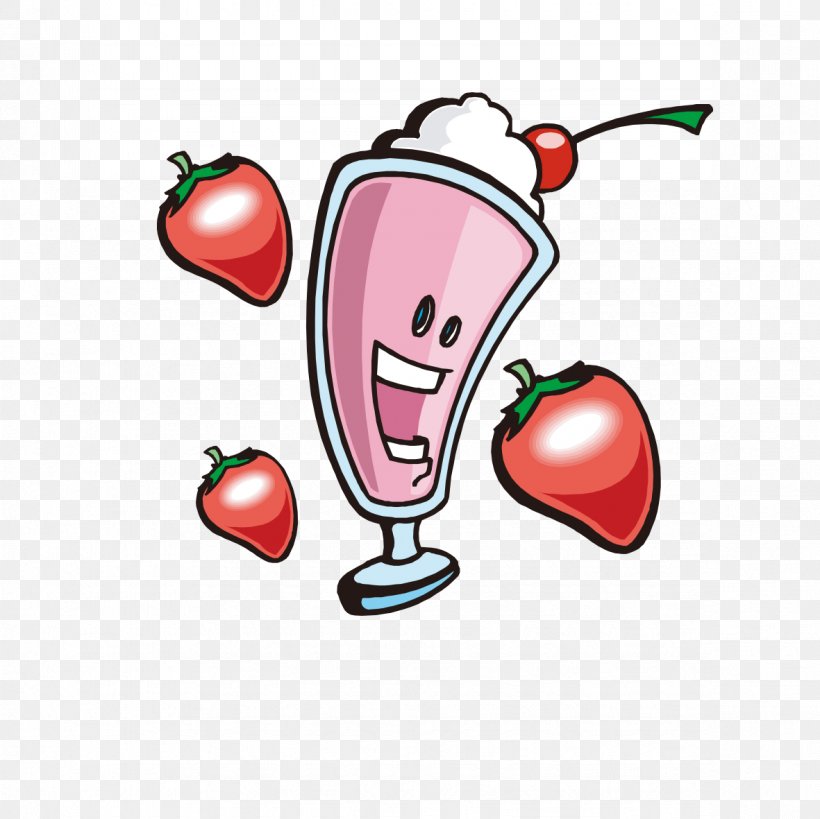 Strawberry Ice Cream Milkshake Smoothie, PNG, 1181x1181px, Watercolor, Cartoon, Flower, Frame, Heart Download Free