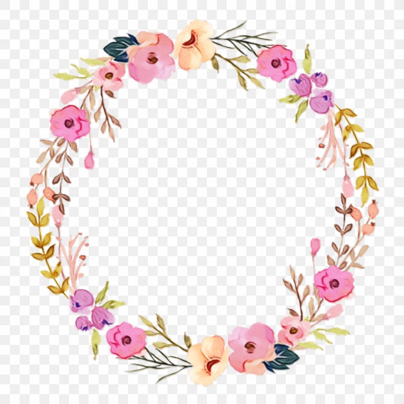 Watercolor Wreath Flower, PNG, 1024x1024px, Wreath, Drawing, Floral Design, Flower, Garland Download Free