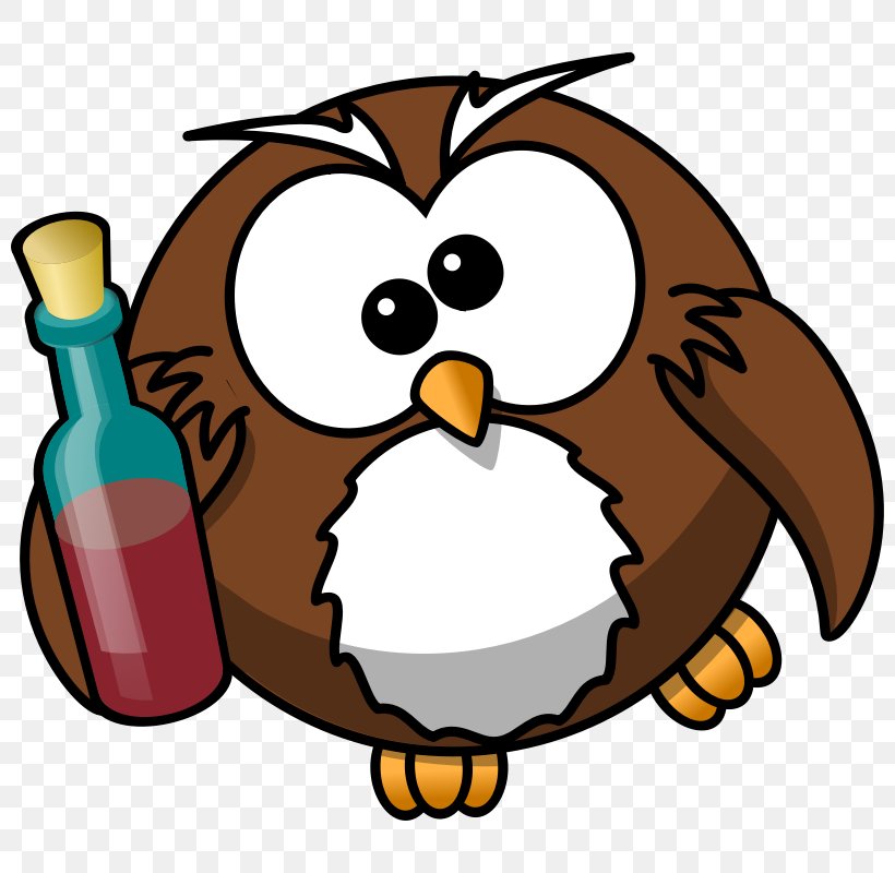 Owl Bird Cartoon Clip Art, PNG, 800x800px, Owl, Alcohol Intoxication, Alcoholic Drink, Artwork, Beak Download Free