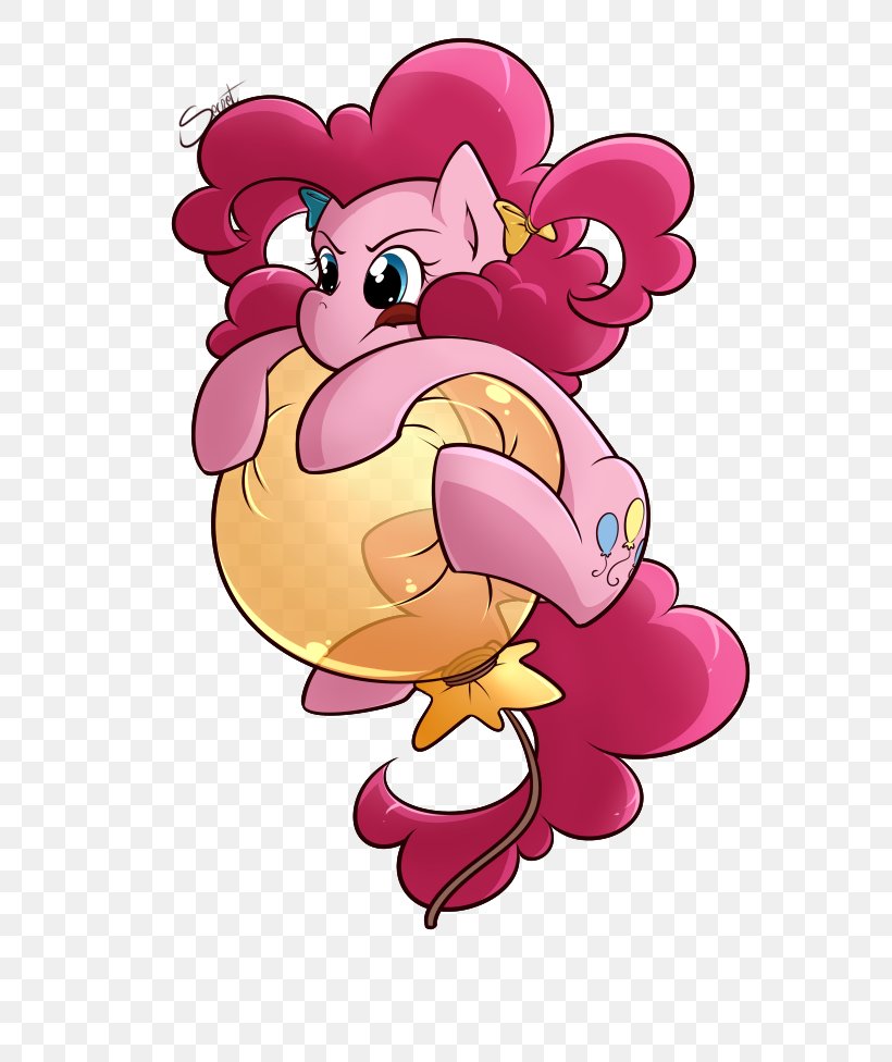 Pony Pinkie Pie Balloon Applejack DeviantArt, PNG, 723x976px, Watercolor, Cartoon, Flower, Frame, Heart Download Free