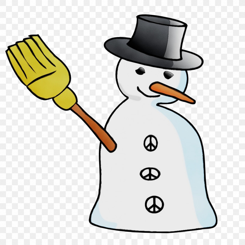 Snowman, PNG, 999x999px, Watercolor, Cartoon, Hat, Headgear, Paint Download Free