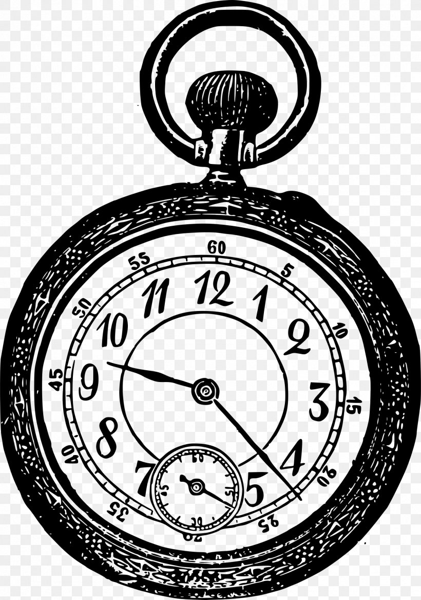 Pocket Watch T-shirt Vintage Clothing Clip Art, PNG, 1686x2400px, Pocket Watch, Analog Watch, Black And White, Body Jewelry, Clock Download Free