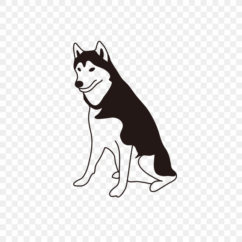 Siberian Husky Sakhalin Husky Puppy Dog Breed Clip Art, PNG, 2186x2186px, Siberian Husky, Artwork, Black, Black And White, Carnivoran Download Free