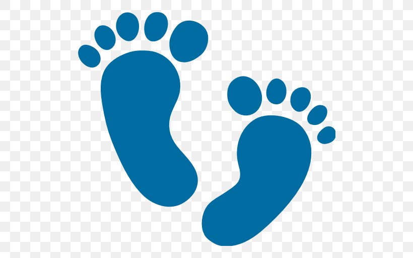 Emoji Footprint Infant, PNG, 512x512px, Emoji, Area, Blue, Foot, Footprint Download Free