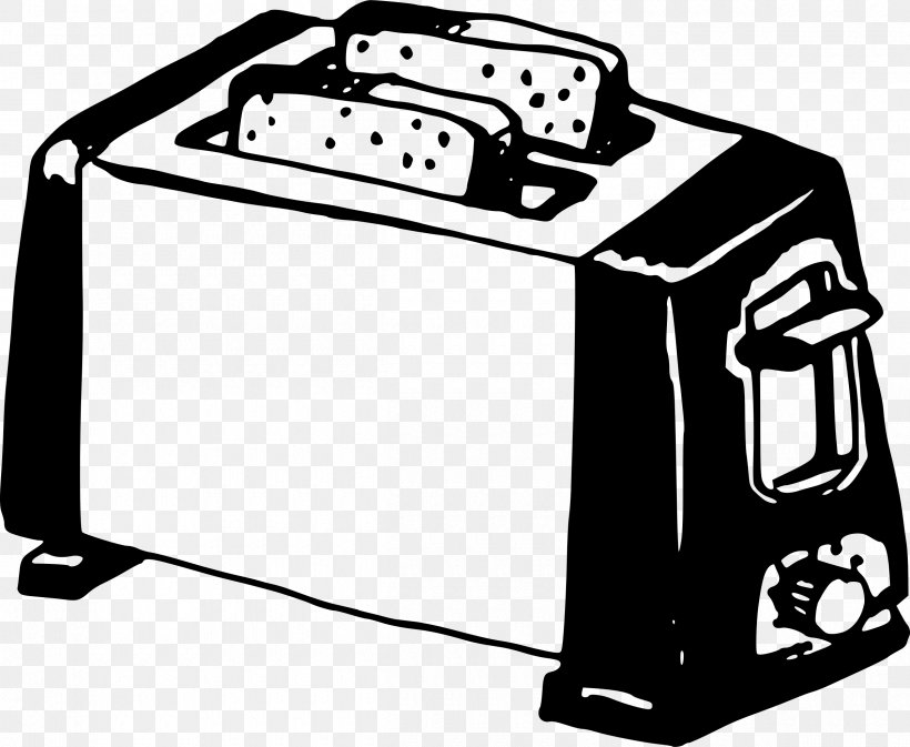 Toaster Cooking Ranges Clip Art, PNG, 2400x1970px, Toaster, Black, Black And White, Brave Little Toaster, Coloring Book Download Free