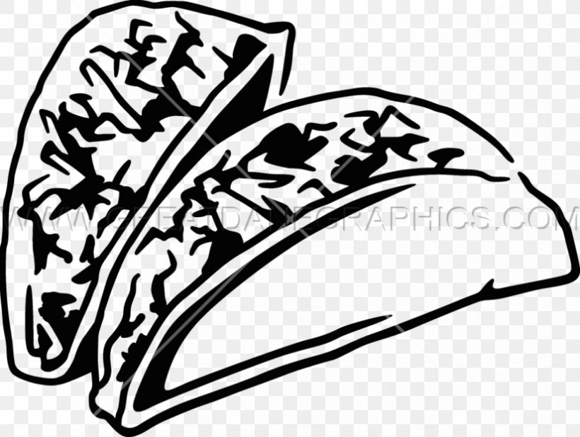Taco Mexican Cuisine Black And White Burrito Clip Art, PNG, 825x622px, Taco, Area, Artwork, Black And White, Burrito Download Free