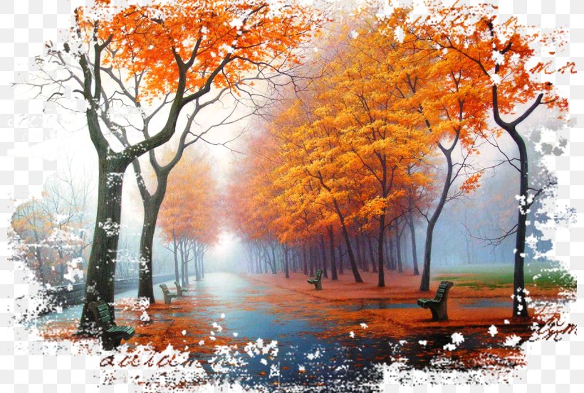 Desktop Wallpaper Rain Painting, PNG, 800x553px, Rain, Art, Aspect Ratio, Autumn, Branch Download Free