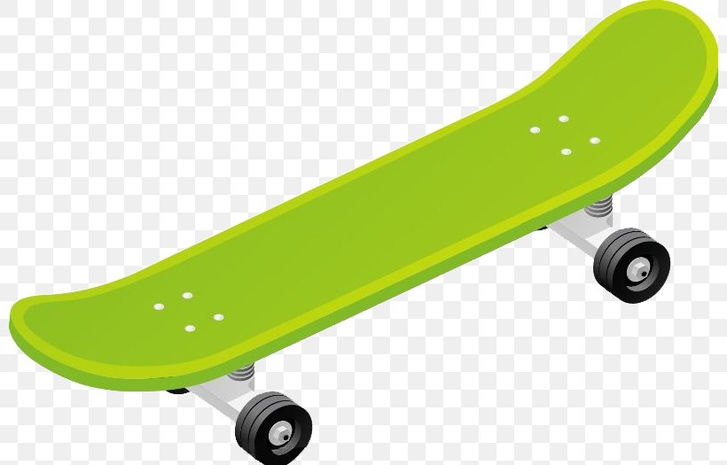 Skateboard Green Wheel, PNG, 800x525px, Skateboard, Area, Black, Drawing, Gratis Download Free
