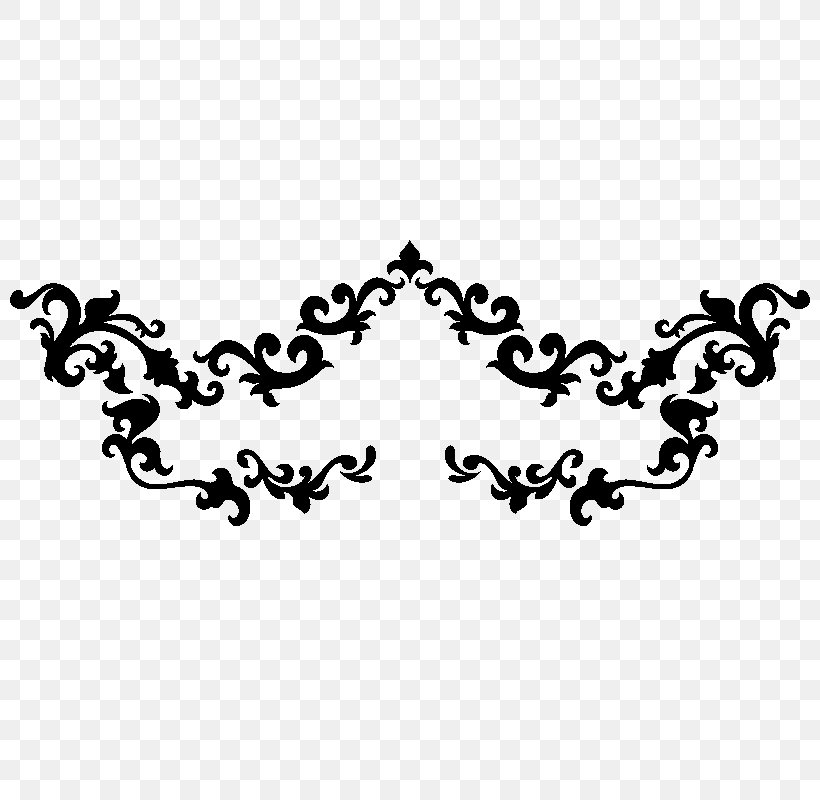 Sticker Text Baroque Plant Clip Art, PNG, 800x800px, Sticker, Area, Baroque, Black, Black And White Download Free