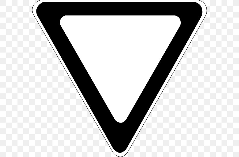 Yield Sign Traffic Sign Stop Sign Clip Art, PNG, 600x538px, Yield Sign, Black, Black And White, Geometric Shape, Rectangle Download Free