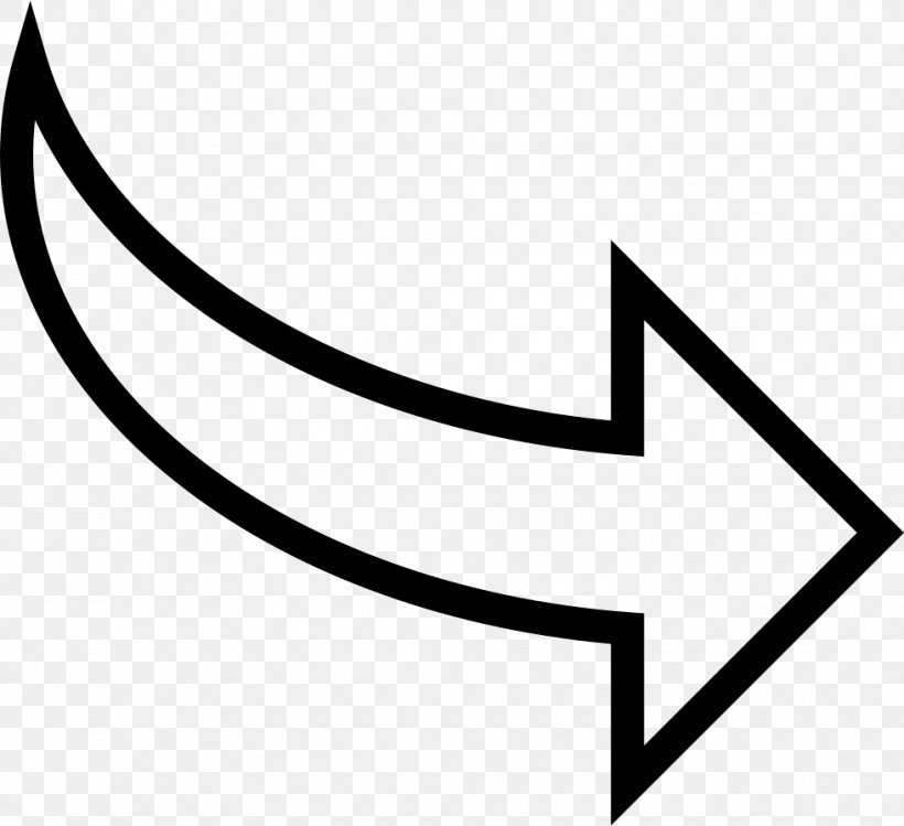 Arrow Curve Clip Art, PNG, 980x896px, Curve, Area, Black And White, Cdr, Line Art Download Free