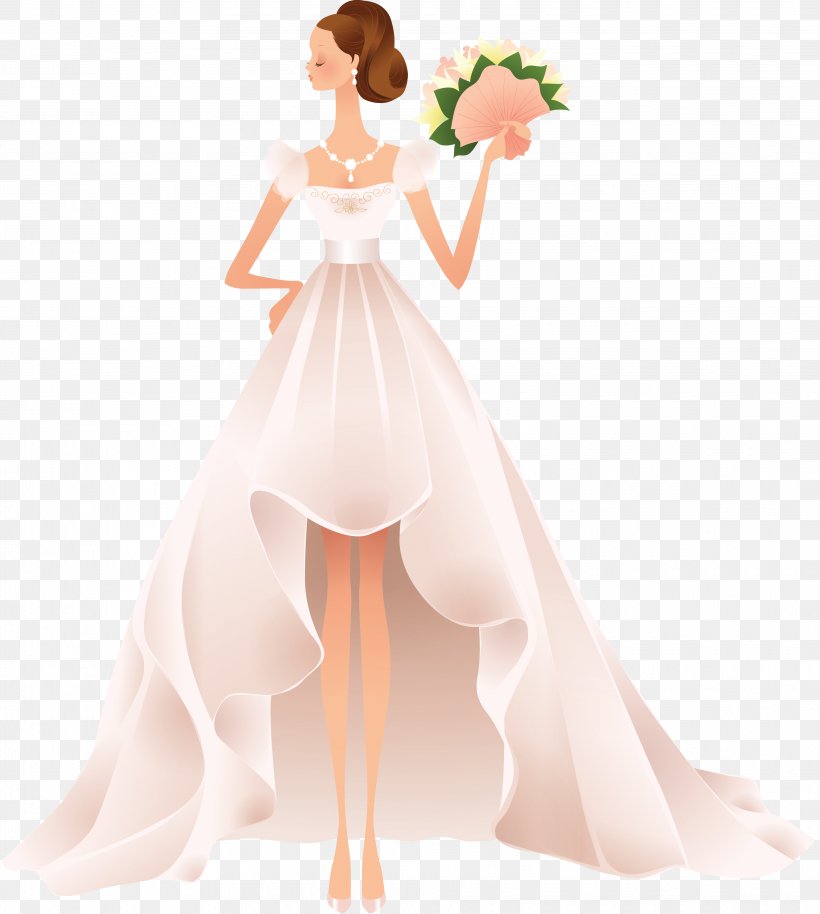 Contemporary Western Wedding Dress Bride, PNG, 3865x4311px, Watercolor, Cartoon, Flower, Frame, Heart Download Free
