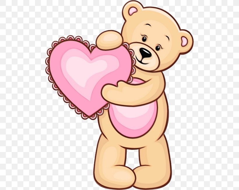 Teddy Bear, PNG, 510x650px, Watercolor, Animal Figure, Cartoon, Cheek, Heart Download Free