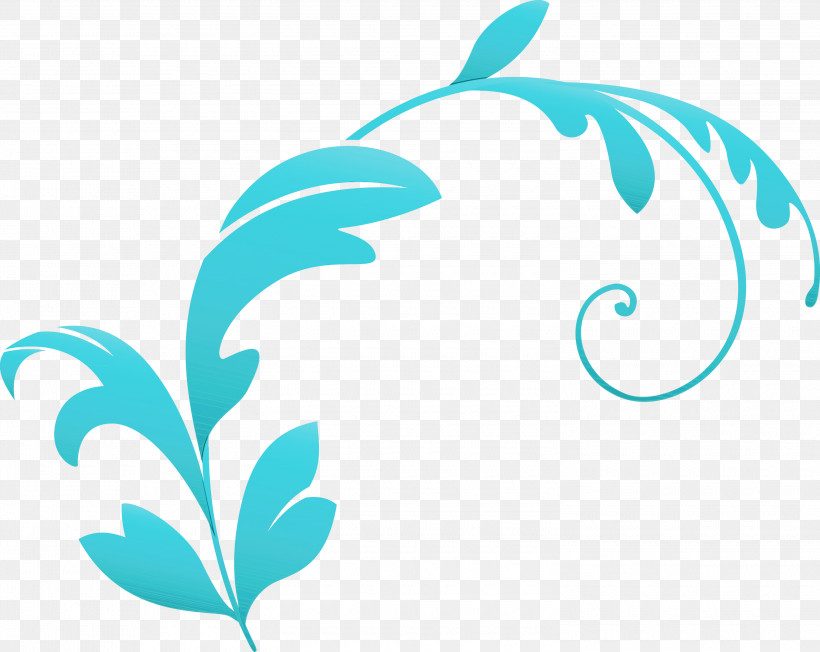 Aqua Turquoise Leaf Font Logo, PNG, 3000x2387px, Spring Frame, Aqua, Decoration Frame, Dolphin, Leaf Download Free