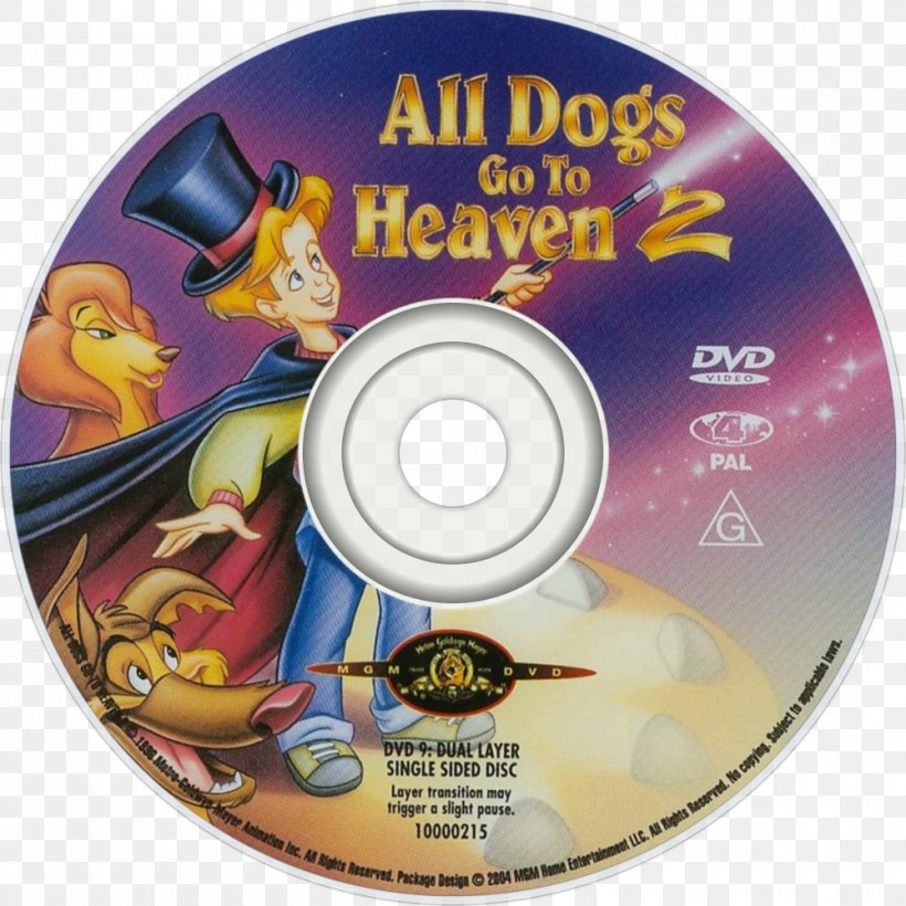 Compact Disc Blu-ray Disc DVD All Dogs Go To Heaven Film, PNG, 1000x1000px, 1996, Compact Disc, All Dogs Go To Heaven, All Dogs Go To Heaven 2, Bluray Disc Download Free