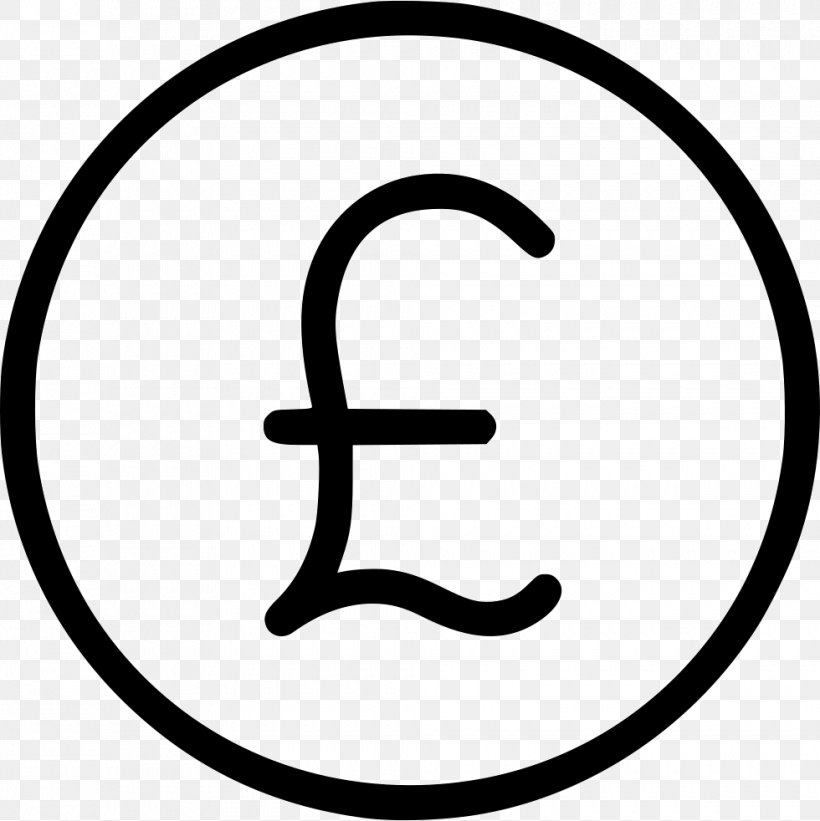 Pound Sterling Money Pound Sign Currency, PNG, 980x982px, Pound Sterling, Area, Black And White, Coin, Currency Download Free