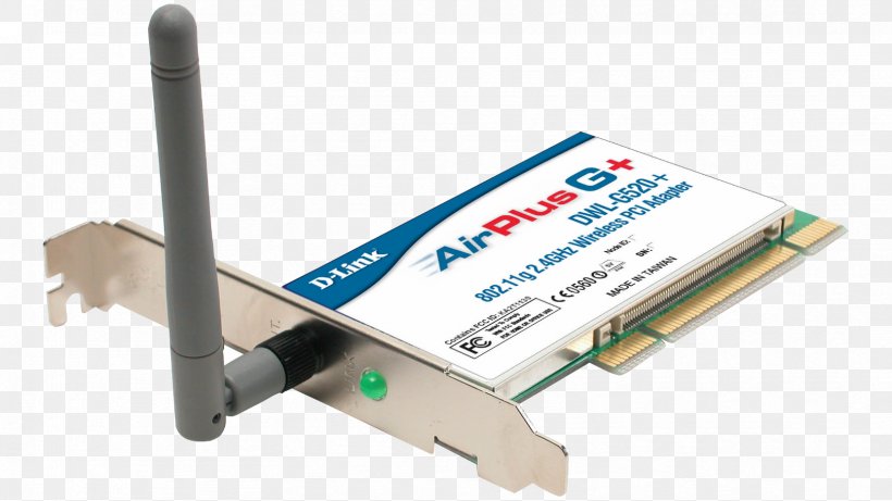 D-Link Wireless Network Interface Controller Conventional PCI Adapter IEEE 802.11b-1999, PNG, 1664x936px, Dlink, Adapter, Computer Networking, Conventional Pci, Data Transfer Rate Download Free