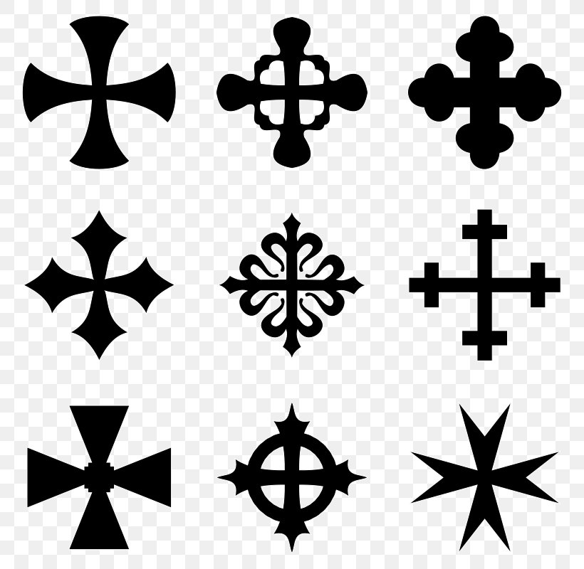 Crosses In Heraldry Crosses In Heraldry Symbol, PNG, 800x800px, Cross, Black And White, Cadency, Christian Cross, Coat Of Arms Download Free