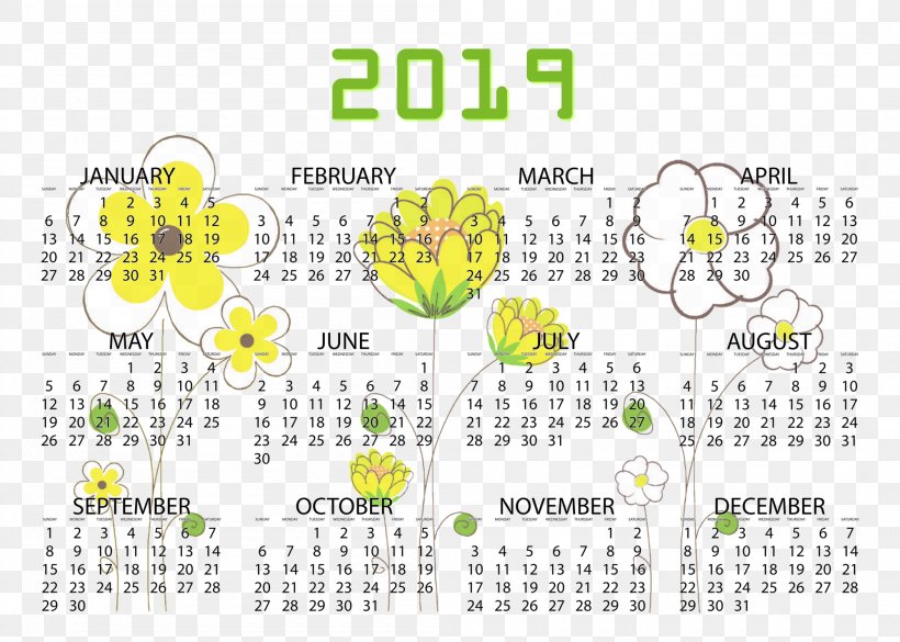 Floral Design Line Font Pattern Calendar, PNG, 2100x1500px, Floral Design, Animal, Calendar, Flower, Flowering Plant Download Free