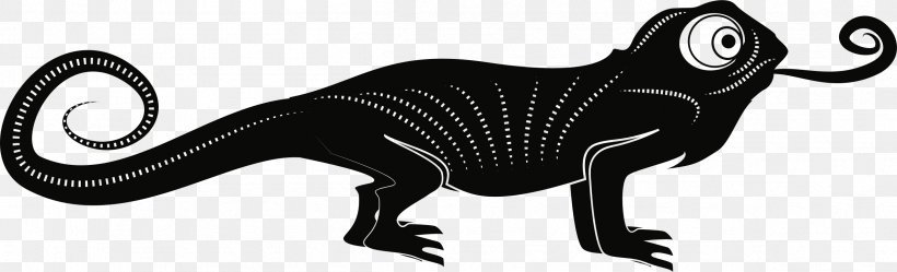 Cat Chameleons Lizard Clip Art Reptile, PNG, 2399x729px, Cat, Big Cats, Black, Black And White, Carnivoran Download Free