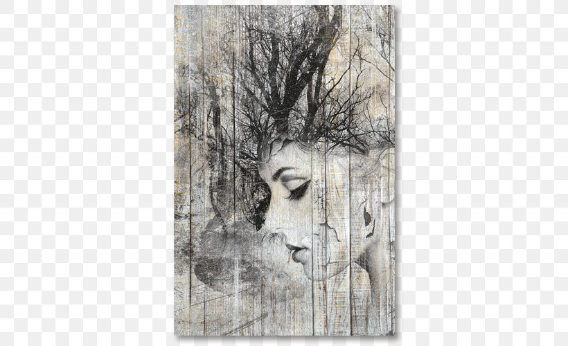 Painting Branch Wood Portrait Tree, PNG, 500x500px, Painting, Art, Black And White, Branch, Canvas Download Free