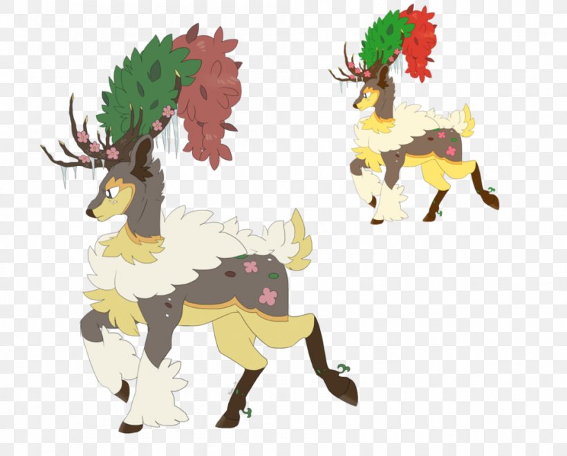 Reindeer Sawsbuck Deerling Drawing Pokémon Sun And Moon, PNG, 997x802px, Reindeer, Animal Figure, Antler, Art, Autumn Download Free