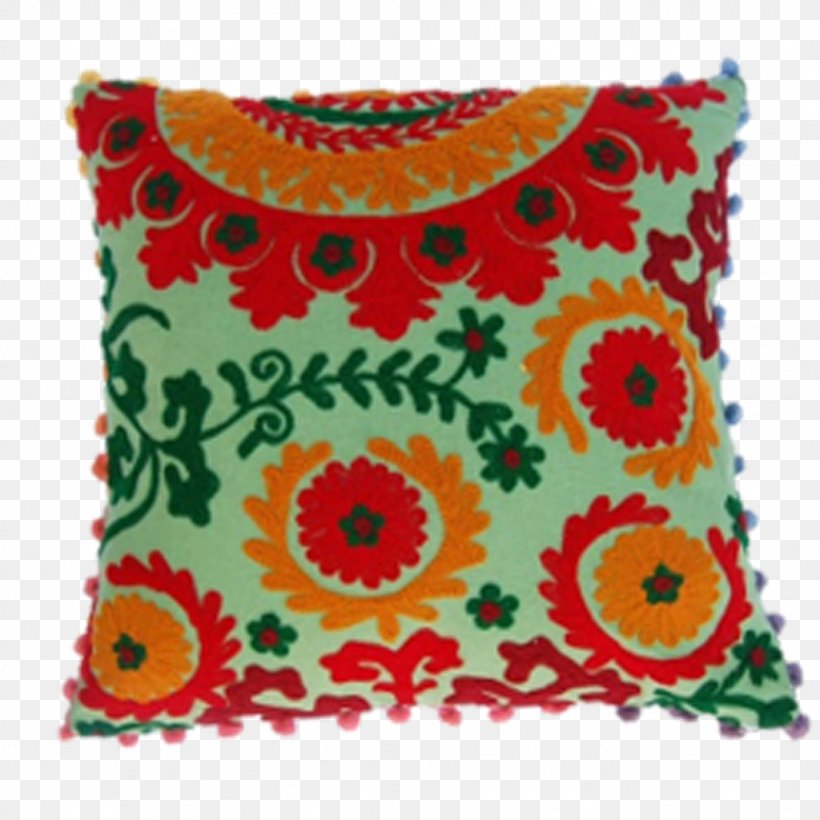 Throw Pillows Cushion Suzani Embroidery, PNG, 1024x1024px, Pillow, Christmas Gift, Cotton, Couch, Cushion Download Free