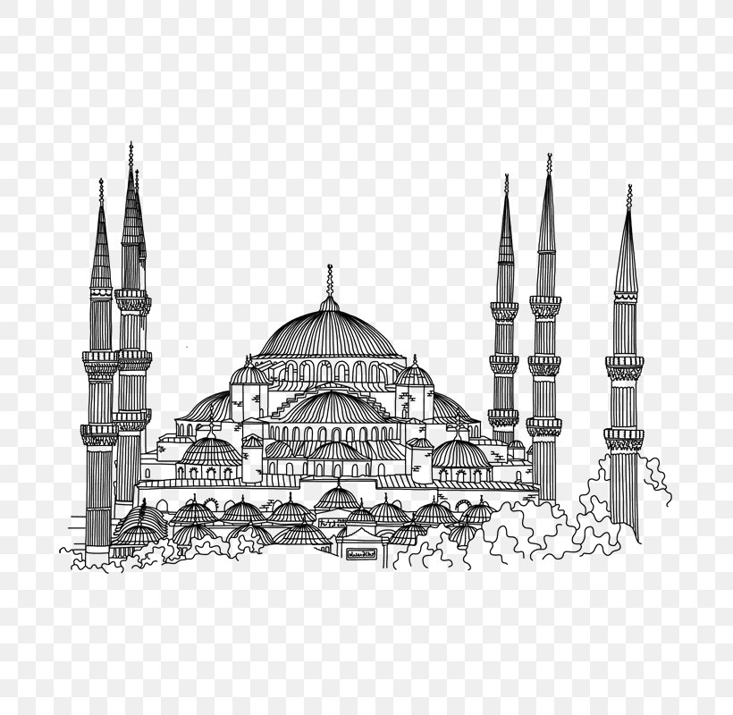 Sultan Ahmed Mosque Mosque Of Cordoba Hagia Sophia Drawing, PNG
