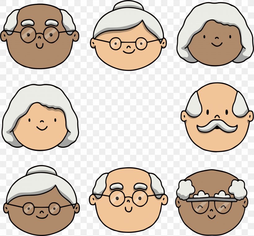 Old Age Drawing Illustration, PNG, 3376x3139px, Old Age, Area, Cartoon,  Cheek, Drawing Download Free