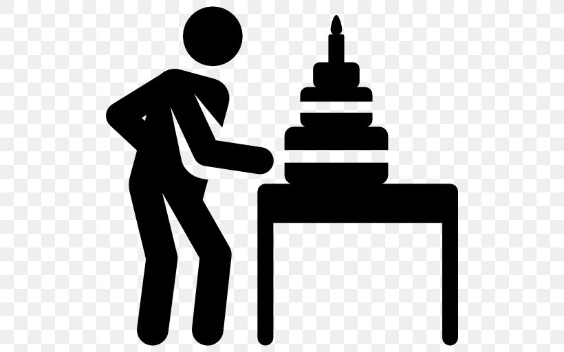 Birthday Cake Party Clip Art, PNG, 512x512px, Birthday, Artwork, Birthday Cake, Black And White, Cleaner Download Free