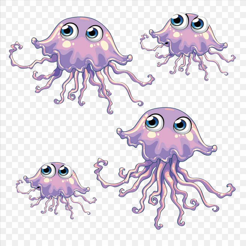 Jellyfish Cartoon Illustration, PNG, 3333x3333px, Jellyfish, Art, Cartoon, Cephalopod, Coral Download Free