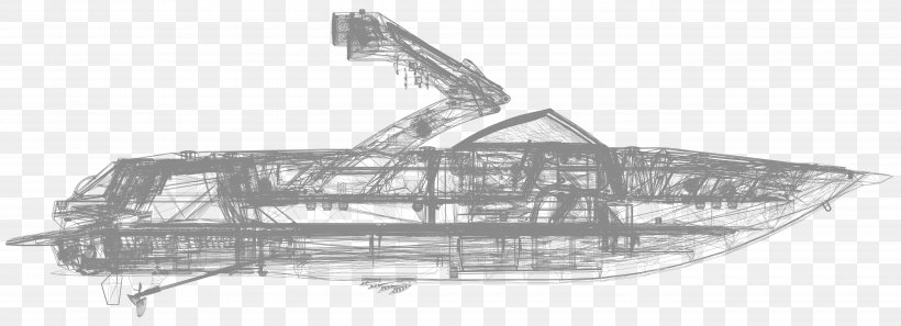 Houseboat drawing by John Silverio. - OffCenterHarbor.com