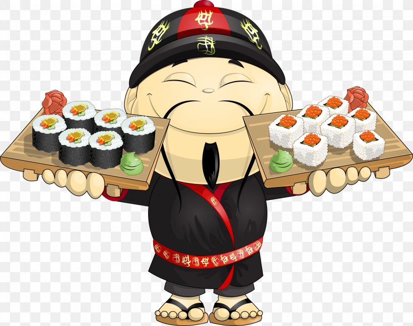 Sushi Japanese Cuisine Asian Cuisine Ramen Sashimi, PNG, 3254x2571px, Sushi, Asian Cuisine, Cartoon, Chef, Cook Download Free