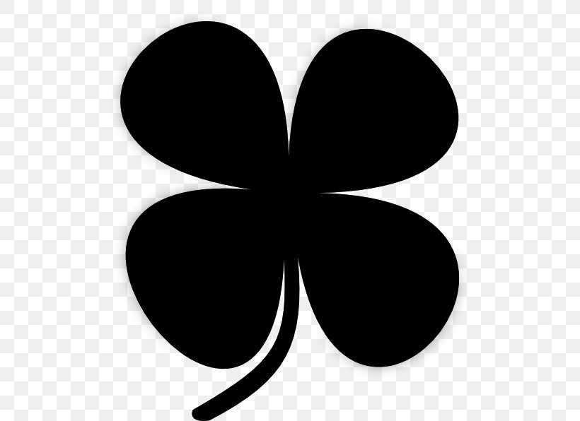 Clip Art Four-leaf Clover Vector Graphics Image, PNG, 540x596px, Fourleaf Clover, Black, Black Clover, Blackandwhite, Butterfly Download Free