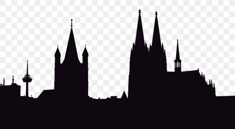 Cologne Cities: Skylines Silhouette Photography, PNG, 1000x551px, Cologne, Architecture, Black And White, Building, Cities Skylines Download Free