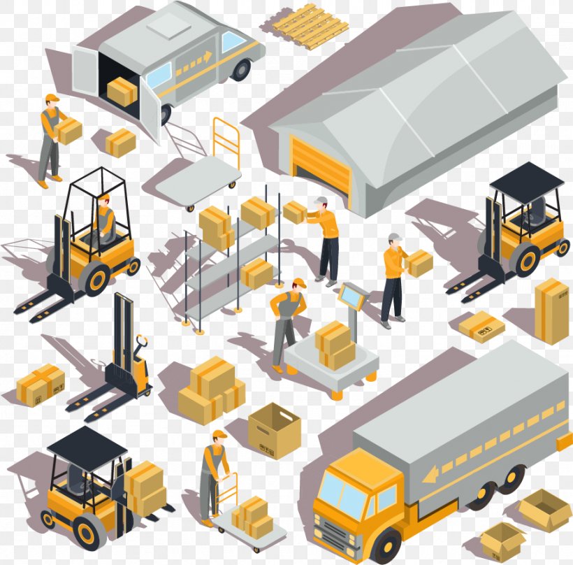 Warehouse Logistics Forklift Isometric Projection, PNG, 910x897px, Warehouse, Cargo, Delivery, Engineering, Forklift Download Free