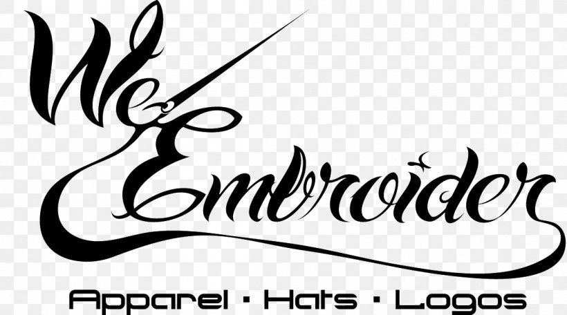 We Embroider Logo Embroidery Customer Service Clip Art, PNG, 1158x644px, Logo, Area, Art, Artwork, Black Download Free