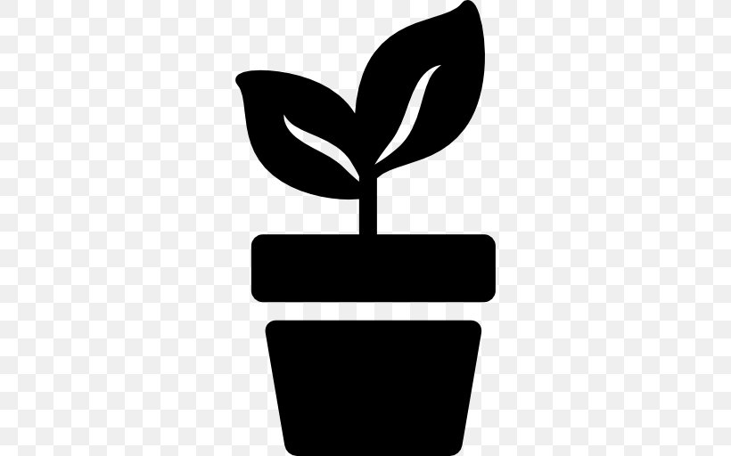 Flowerpot Garden Houseplant, PNG, 512x512px, Flowerpot, Black And White, Flower, Flower Garden, Garden Download Free