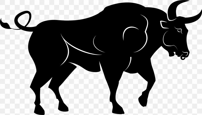 Dairy Cattle Ox Zebu Taurine Cattle Clip Art, PNG, 2400x1364px, Dairy Cattle, Azulejo, Black And White, Bull, Cartoon Download Free