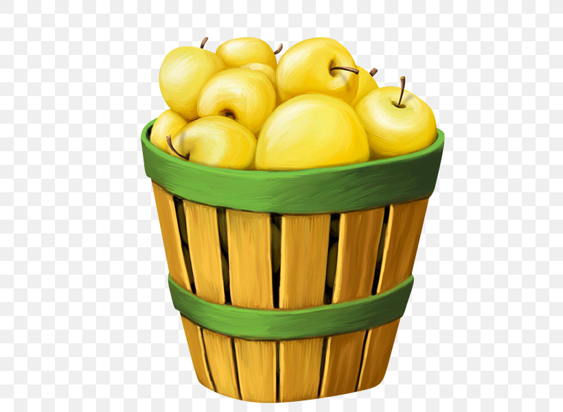 Yellow Fruit Food Plant Natural Foods, PNG, 600x600px, Yellow, Apple, Basket, Food, Fruit Download Free