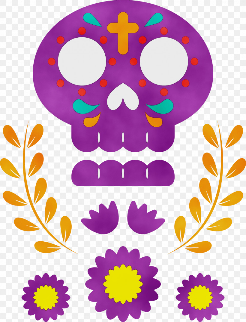 Floral Design, PNG, 2298x3000px, Day Of The Dead, D%c3%ada De Muertos, Floral Design, Meter, Paint Download Free