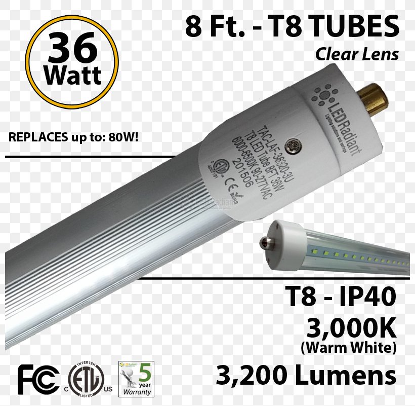 LED Tube Fluorescent Lamp Light-emitting Diode LED Lamp, PNG, 800x801px, Led Tube, Cylinder, Fluorescent Lamp, Incandescent Light Bulb, Lamp Download Free
