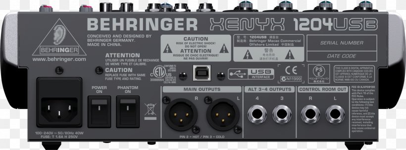Microphone Behringer Xenyx X1204USB Audio Mixers Behringer Xenyx 802, PNG, 2000x740px, Microphone, Audio, Audio Crossover, Audio Equipment, Audio Mixers Download Free