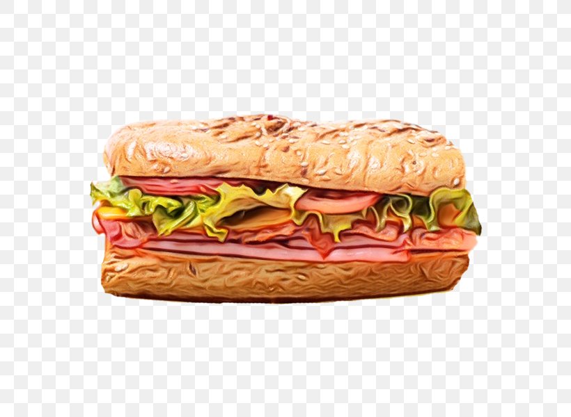 Food Fast Food Submarine Sandwich Cuisine Dish, PNG, 600x600px, Watercolor, Bocadillo, Bologna Sandwich, Cuisine, Dish Download Free