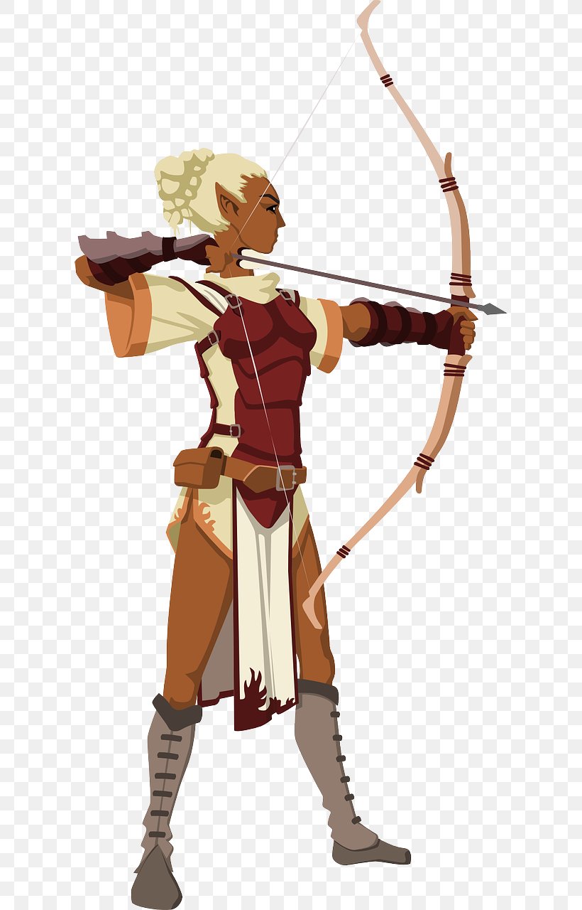 Longbow Archery Woman, PNG, 640x1280px, Watercolor, Cartoon, Flower, Frame, Heart Download Free