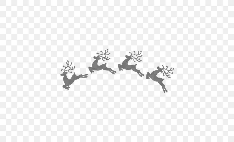 Christmas Deer, PNG, 500x500px, Deer, Area, Black, Black And White, Christmas Download Free